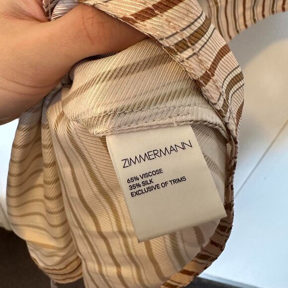 Zimmermann Painted Heart Silk Stripe Dress 1 small mini - Picture 5 of 8